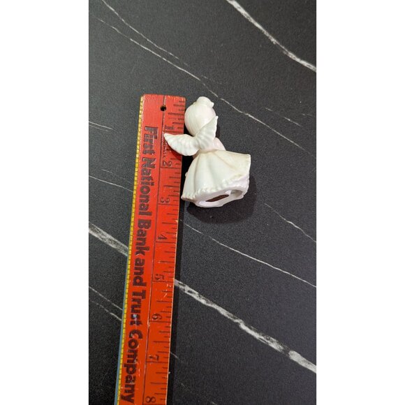 Lefton Porcelain Angel Figurine With Trumpet Gold Accents 3” White & Floral - Picture 9 of 10